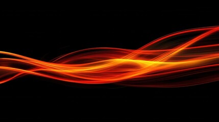 Poster - Dynamic motion patterns of red and yellow light trails on black background abstract art vibrant visuals