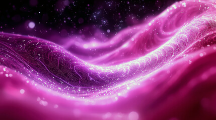 Wall Mural - Pink Purple Glowing Waves Abstract Background