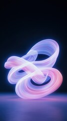 Poster - Dynamic abstract light trails flowing in circular loops modern art black background artistic viewpoint