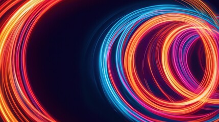 Poster - Dynamic light streaks exploding into vibrant patterns black background abstract visuals digital art energy