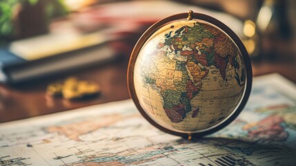 Poster - A dynamic financial graph superimposed over a globe, representing the global impact of financial markets.