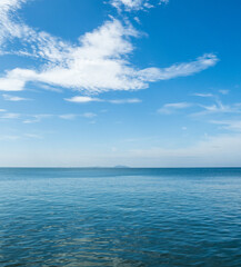landscape beautiful summer vertical horizon look view point shore open sea beach cloud clean and blu