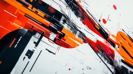 Poster - Close-up of a modern graphic with abstract elements and dynamic compositions, highlighting innovative design techniques and creative aesthetics.