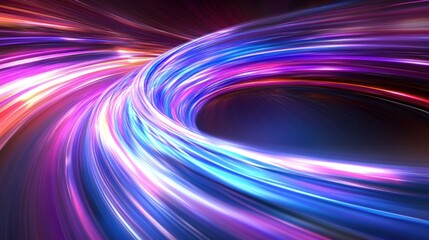 Fototapete - Colorful swirling lines in shades of purple and blue create a dynamic flow that evokes energy and motion in a captivating abstract design