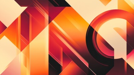 Aufkleber - Detailed shot of an abstract background featuring bold geometric shapes and gradients in warm tones, offering a modern and energetic visual appeal.