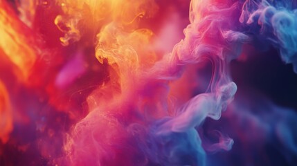Poster - Detailed view of an abstract background with a mix of vibrant colors and fluid brushstrokes, capturing an artistic and dynamic visual movement.