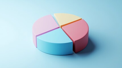 Poster - detailed view of a d pie chart with segment labels and percentage values, set against a neutral back