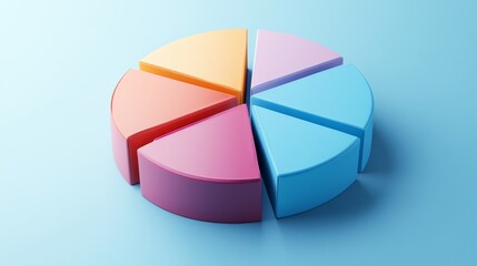 Poster - detailed view of a d pie chart with segment labels and percentage values, set against a neutral back