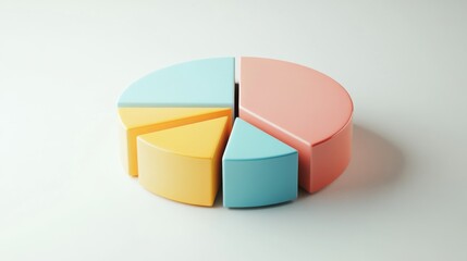 Poster - detailed view of a d pie chart with segment labels and percentage values, set against a neutral back