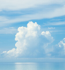 Wall Mural - Landscape beautiful summer vertical horizon look view tropical shore open sea beach cloud clean  blue sky background calm nature ocean wave water nobody travel at Koh Muk Trang Thailand sun day time