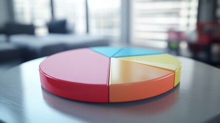 Aufkleber - High-definition image of a D pie chart in a corporate setting, with clear, labeled segments and a professional, clean design to convey business data effectively.