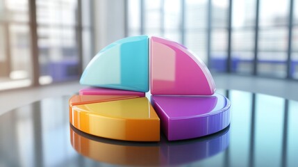Aufkleber - High-definition image of a D pie chart in a corporate setting, with clear, labeled segments and a professional, clean design to convey business data effectively.