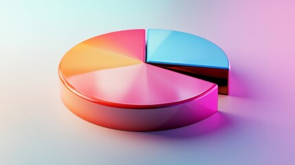 Poster - High-resolution image of a D pie chart with gradient colors and glossy finish, presenting data with a polished and eye-catching appearance.