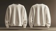 © Maksday - Cream sweatshirt mockup, front and back views, studio shot, design template