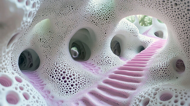 Abstract Architectural Fantasy: A Journey Through a Dreamlike, Organic Structure