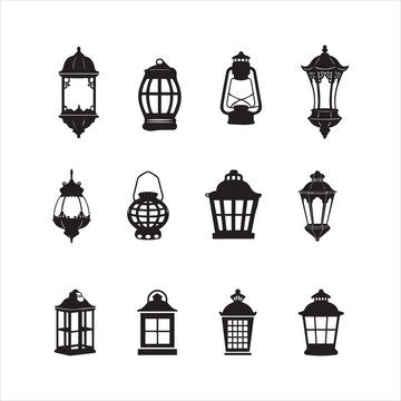 Ramadan Kareem theme design background Islamic Lantern collection set vector illustration