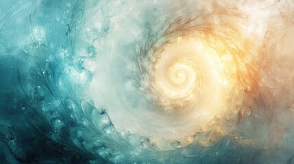 Poster - A glowing spiral of light on a tranquil gradient background, symbolizing the flow of healing energy and transformation