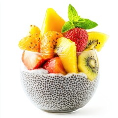 Wall Mural - Creamy chia pudding topped