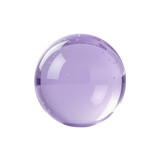 Glass sphere with light purple liquid and bubbles transparent background