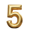 © ViVn - Gold foil balloon number 5 with gray background