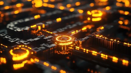 Aufkleber - A 3D render of CBDC technology with glowing digital currency symbols and blockchain connections, representing the future of government-backed digital money