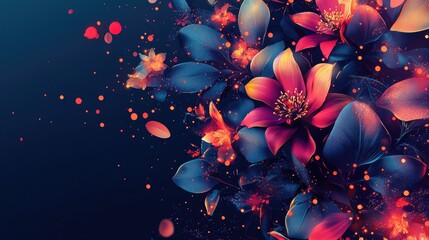 Poster - A bright, artistic ad concept for decentralized finance, using floral motifs and glowing accents to create a visual metaphor for the digital financial revolution