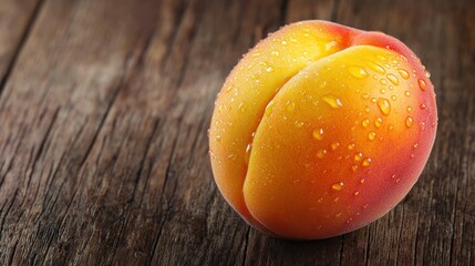 Wall Mural - Ripe Peach on Wooden Table