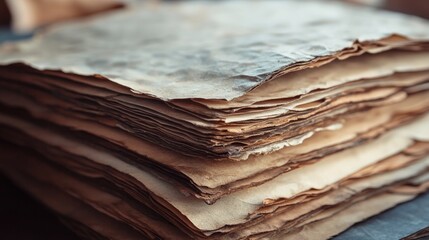 Poster - A close-up of aged paper with natural wrinkles and worn edges, ideal for artistic and vintage-themed creative projects, adding a rustic charm to the design