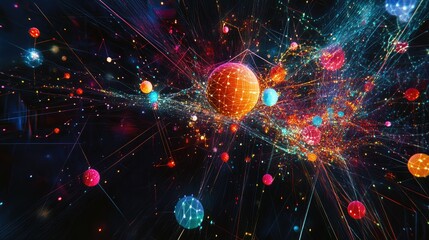 Poster - A conceptual image of ICOAST-INTERNET, featuring digital data streams, web connections, and global networks, illustrating the internet's global reach