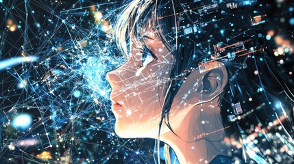 Poster - A modern representation of ICOAST-INTERNET, with digital lines and connections forming a network, symbolizing the evolving role of the internet