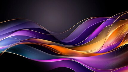 Aufkleber - Elegant gradient wallpaper transitioning from deep purple to vibrant orange digital art abstract design modern aesthetic
