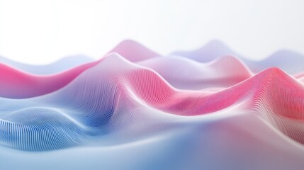 Poster - An abstract 3D background with a digital chart on a light grey backdrop, featuring shallow depth of field and space for data-driven content