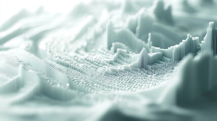 Poster - an abstract 3d background with a digital chart on a light grey backdrop, featuring shallow depth of 