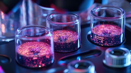 Poster - Close-up image of virus cells, marked as 