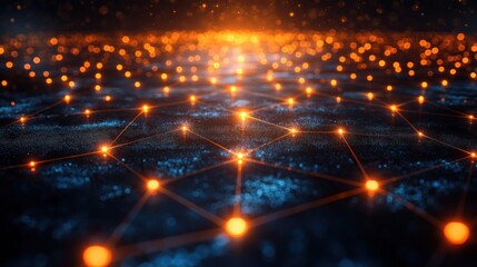 Poster - Abstract Network Connection: Glowing Nodes and Lines
