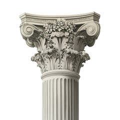 Poster - A meticulously rendered illustration showcases a Corinthian column capital and shaft, highlighting its intricate carvings and classical design.