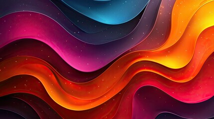 Poster - Abstract Colorful Waves of Vibrant Hues