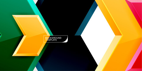 Poster - Vector 3d arrow techno design template