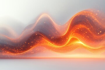 Fototapete - A mesmerizing abstract composition of vibrant waves in shades of orange and gold, creating a sense of warmth and dynamic movement.