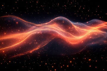 Poster - A mesmerizing representation of energy waves flowing seamlessly in a dark space, showcasing vivid colors and movements that evoke cosmic phenomena.