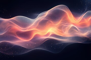 Leinwandbilder - A mesmerizing wave of colorful light flows gracefully, creating a stunning visual effect. Perfect for backgrounds, designs, or digital projects.