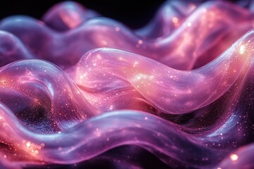 Poster - A mesmerizing wave of vibrant colors woven with shimmering textures, creating a dreamy abstract landscape full of imagination and creativity.