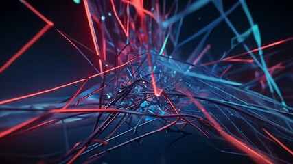 Abstract network data flow, digital technology, glowing lines, dark background, tech concept