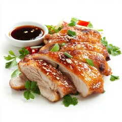 Wall Mural - Crispy duck slices served with fresh veggies