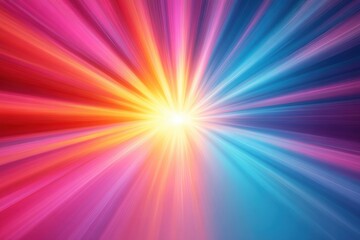 Fototapete - A vibrant burst of colors radiating outward, featuring hues of red, pink, blue, and orange. Perfect for adding a dynamic touch to designs.