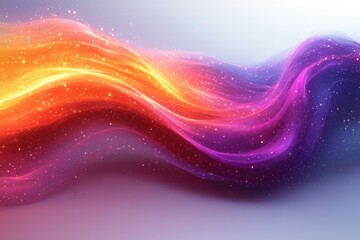 Leinwandbilder - A vibrant wave of colorful light swirls across the canvas, blending hues of orange, pink, and purple, creating a mesmerizing visual experience.