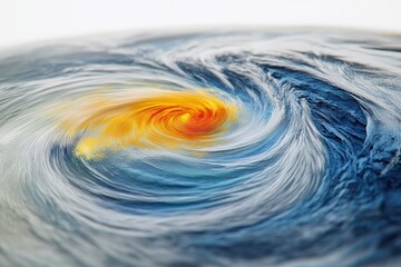 Poster - A vivid representation of a swirling storm, showcasing dynamic water patterns and vibrant colors, capturing the raw power of nature's forces.