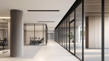 Poster - a vibrant co-working space with collaborative discussions on data insights and marketing strategy