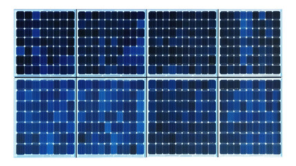 Panel of photovoltaic solar cells, designed for renewable energy production.