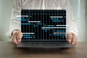 Fototapete - Project Management Organization on a desk with a calendar